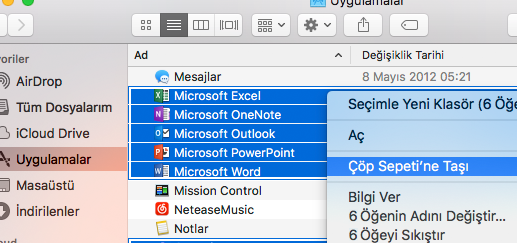 Mac için Microsoft Office 2016'yı kaldırın 1 mac icin microsoft office 2016yi kaldirin