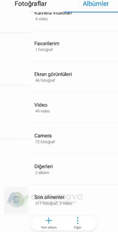 Huawei son silinenler nerede