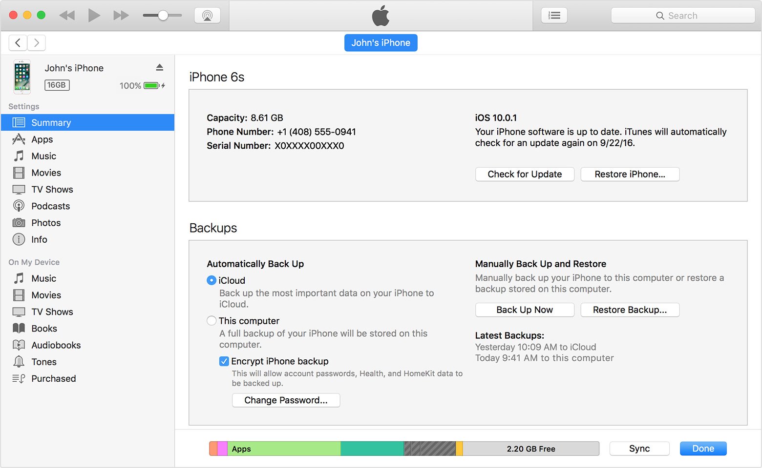 itunes iphone backups