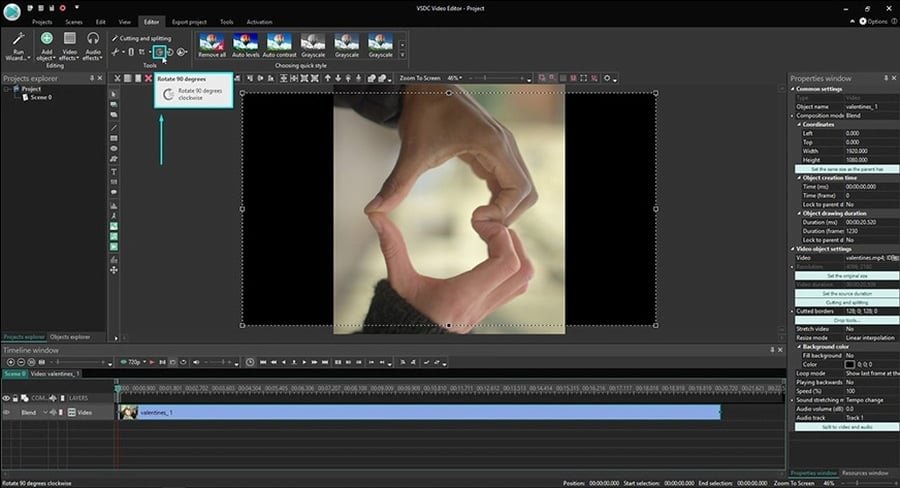 rotate video 90