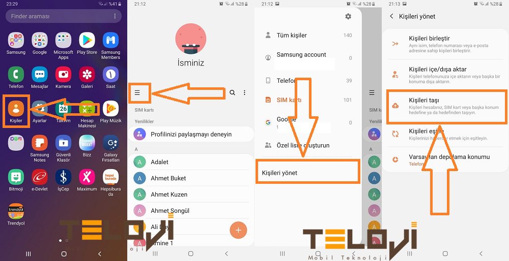 samsung numara aktarma