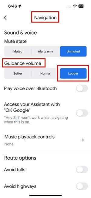 Gmaps vol louder