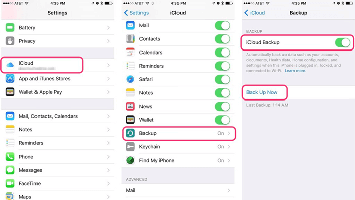 backup iphone photos to icloud