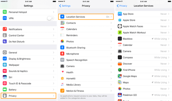 check location permissions