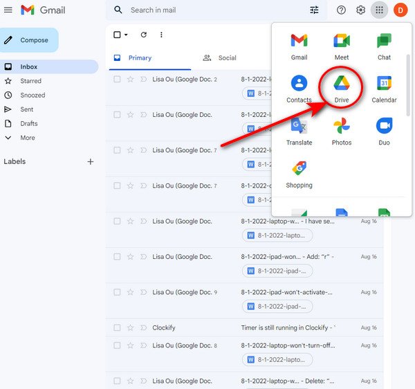 click google drive