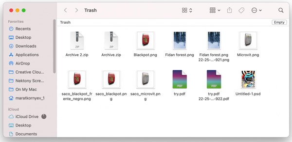 empty trash on mac trash folder