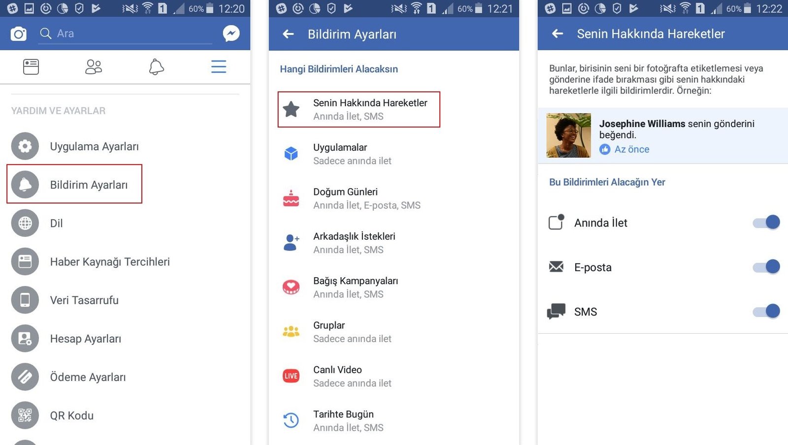 how to adjust facebook notifications TR n7