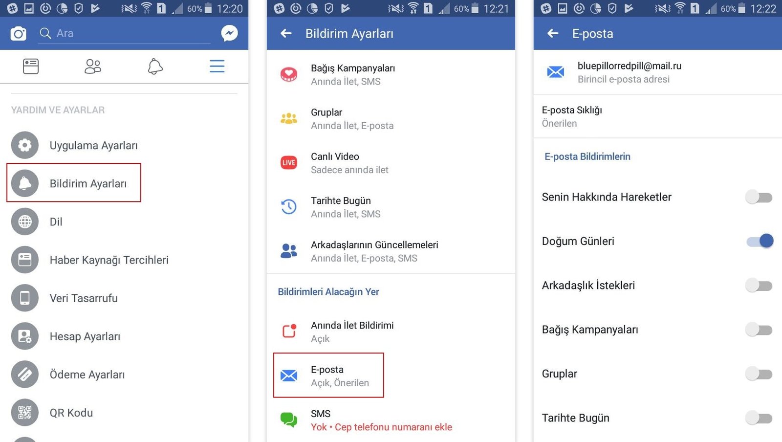 how to adjust facebook notifications TR n9