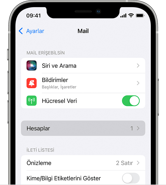 ios15 iphone12 pro settings mail accounts ontap