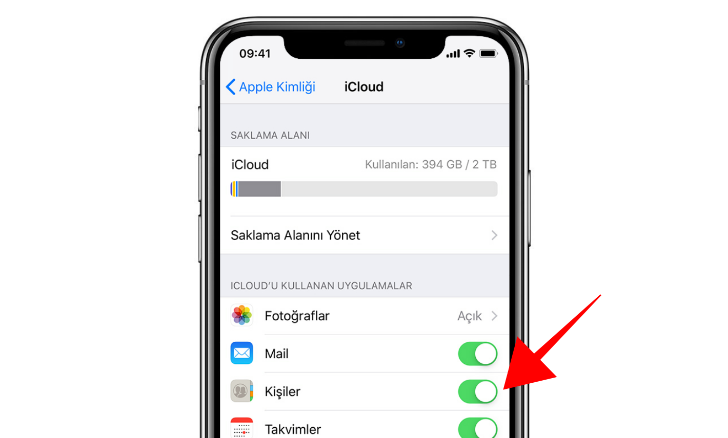 iphone rehber geri getirme icloud
