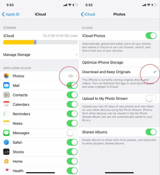 download photos from icloud