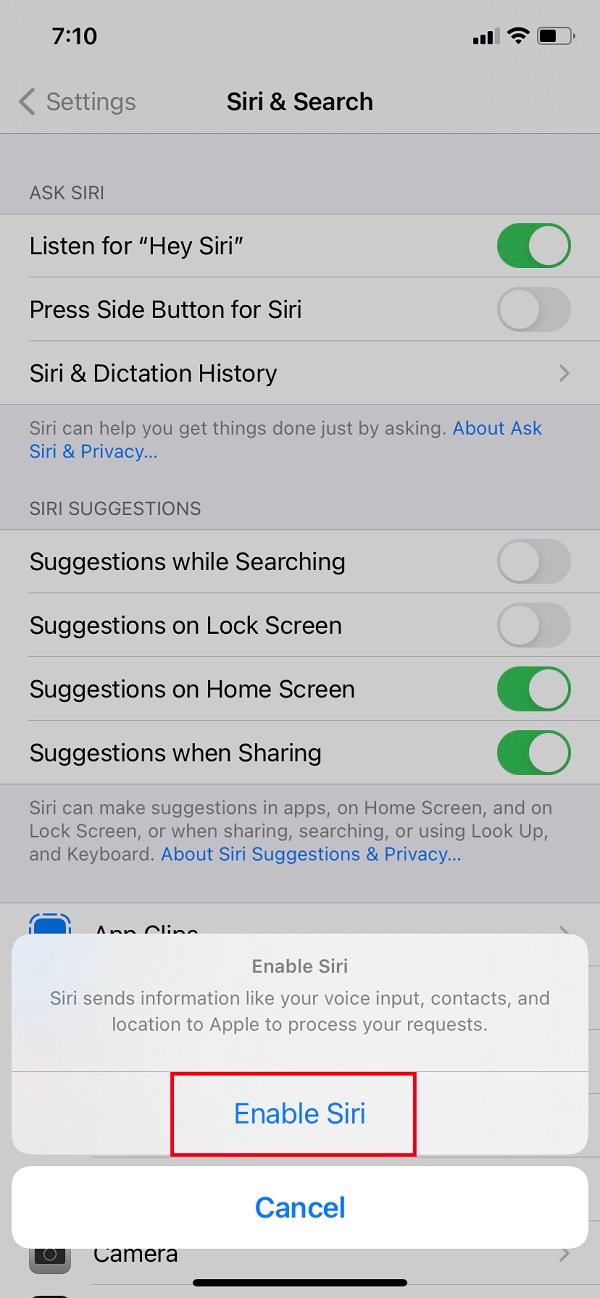 enable siri