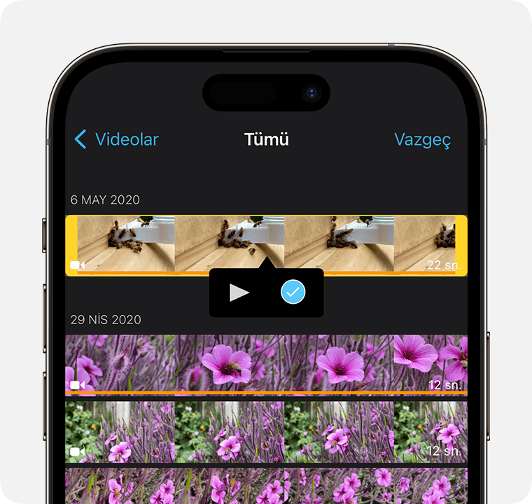 ios 16 iphone 14 pro imovie new project choose videos cropped