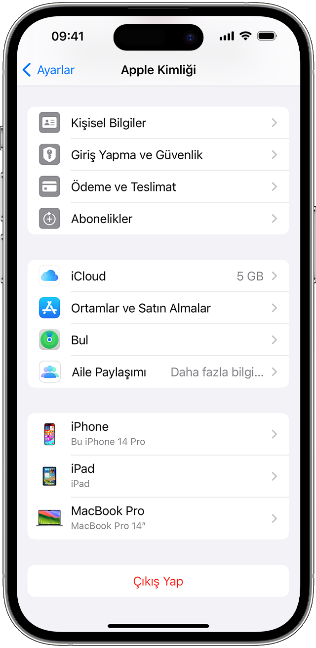 ios 17 iphone 14 pro settings apple id device list