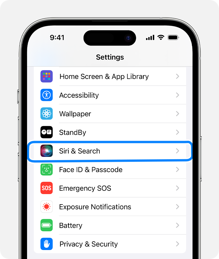 ios 17 iphone 14 pro settings siri and search