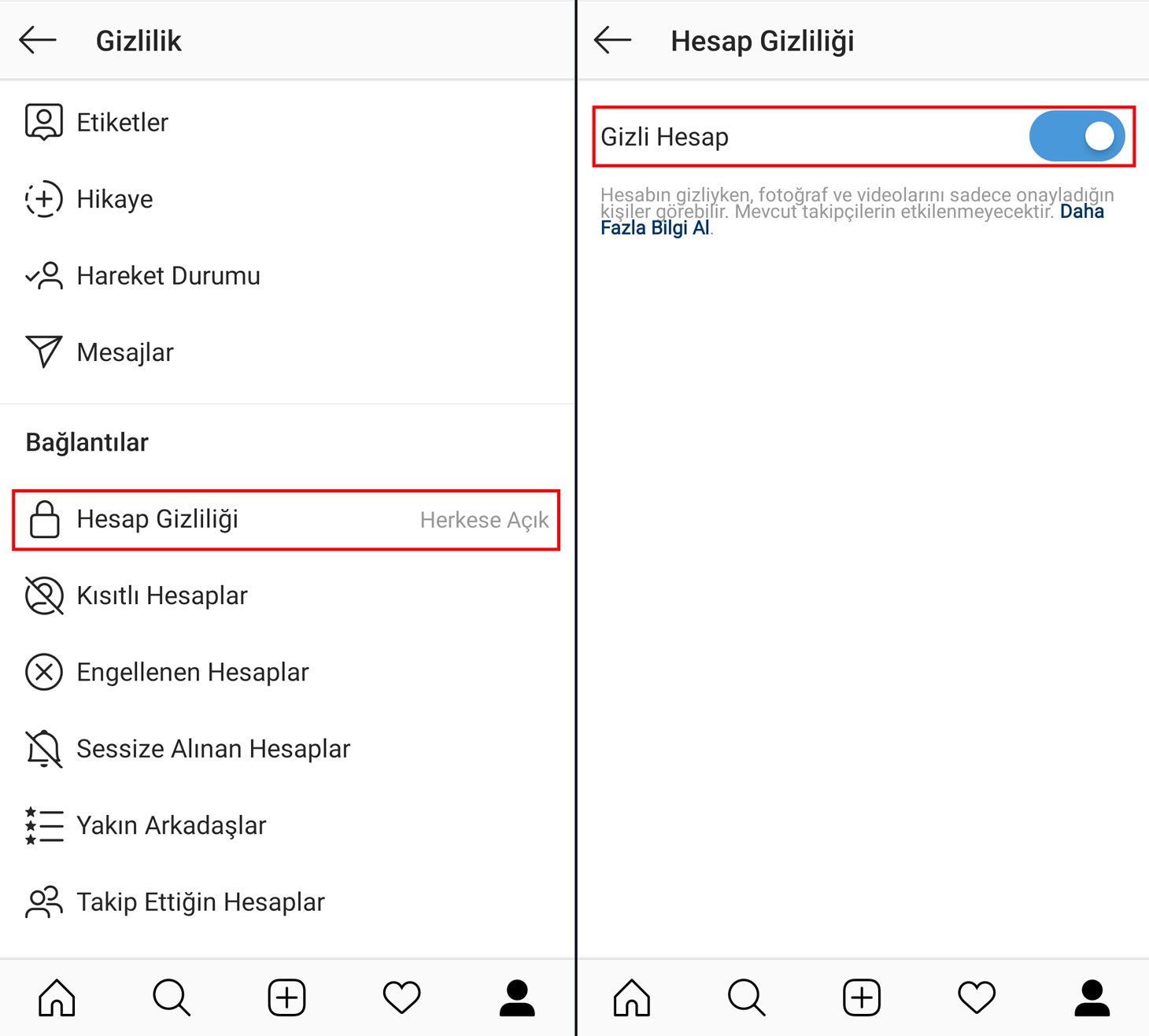 privacy security instagram screen 6 TR