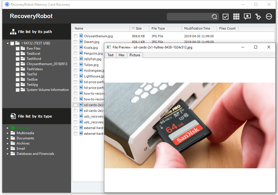 recoveryrobot memory card recovery image preview min