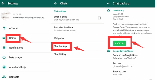 whatsapp chat backup backup