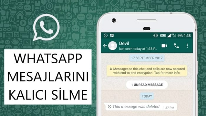 whatsapp mesajlarini kalici silme
