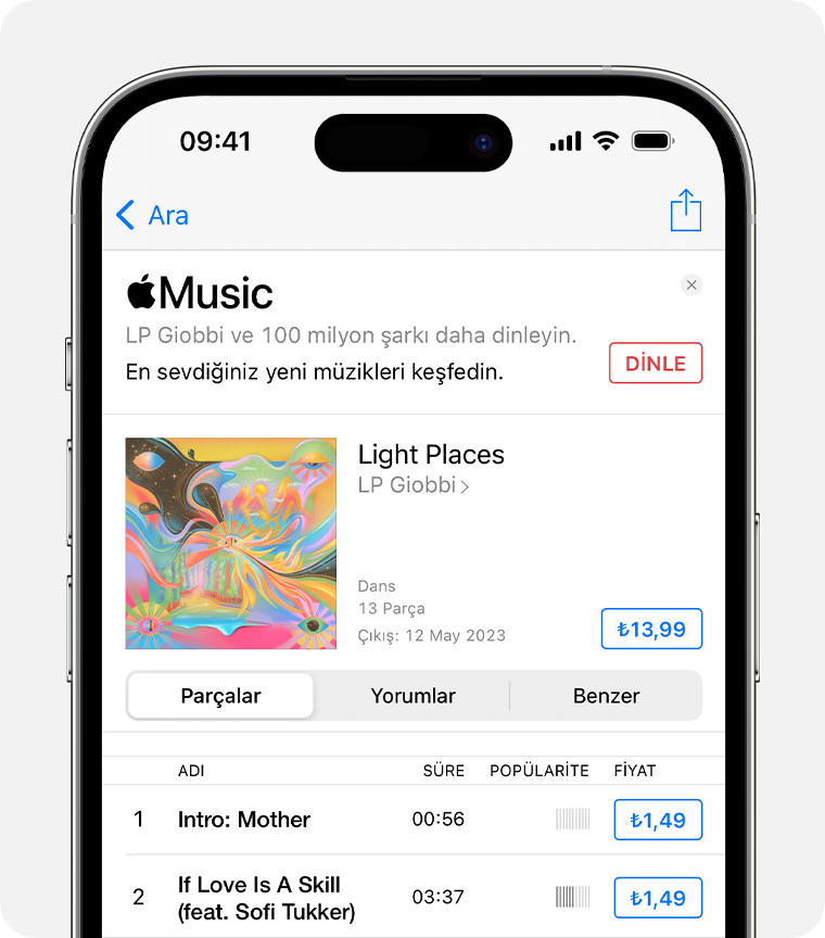 ios 16 iphone 14 pro itunes store music album cropped