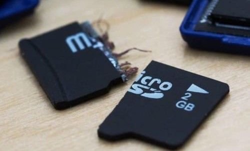 sd card is physically crushed into pieces