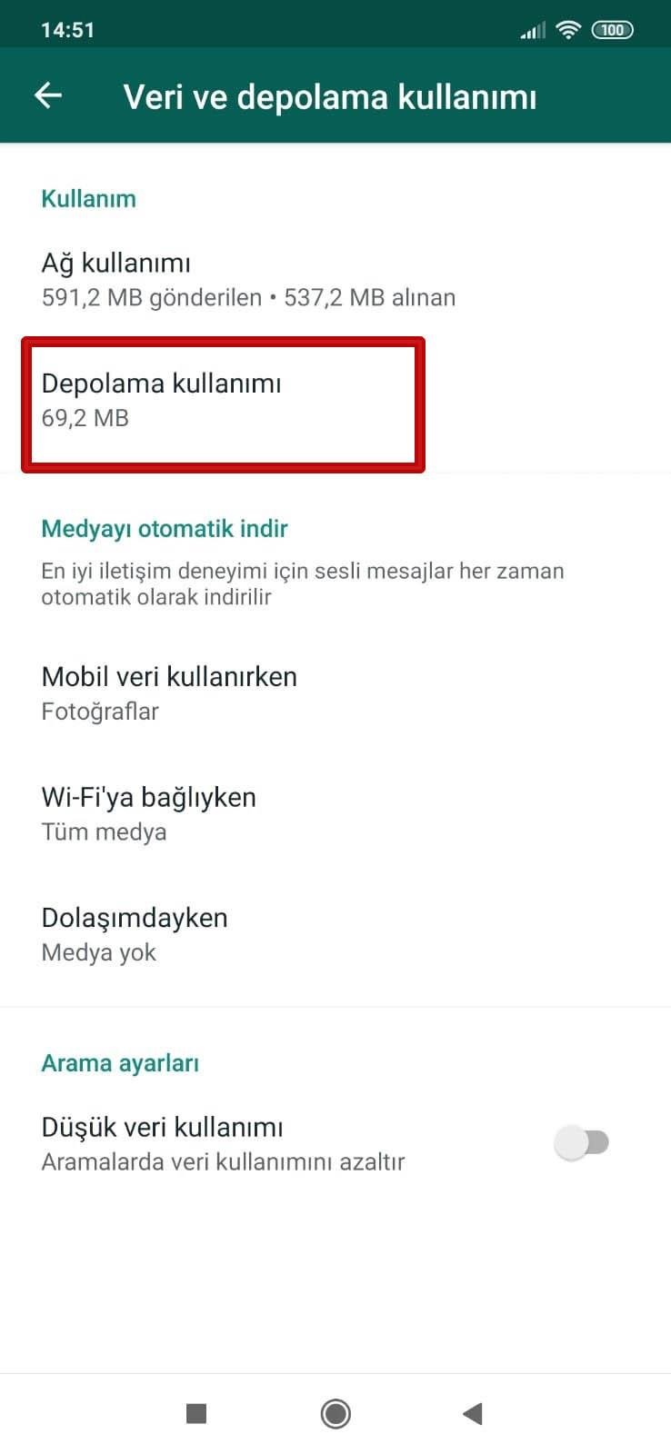 whatsapp veri ve depolama kullanC4B1mC4B1
